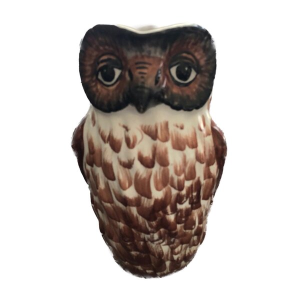 Owl Pitcher with Handle Unidentifiable Stamp Handwritten 33/215 Italy Vintage - Picture 4 of 9